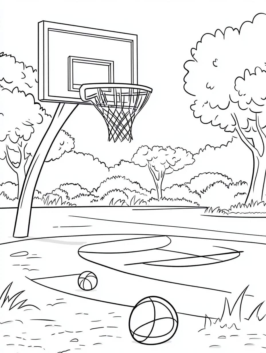 Coloriage Basket Illustration Pour Les Entrainements De Basket