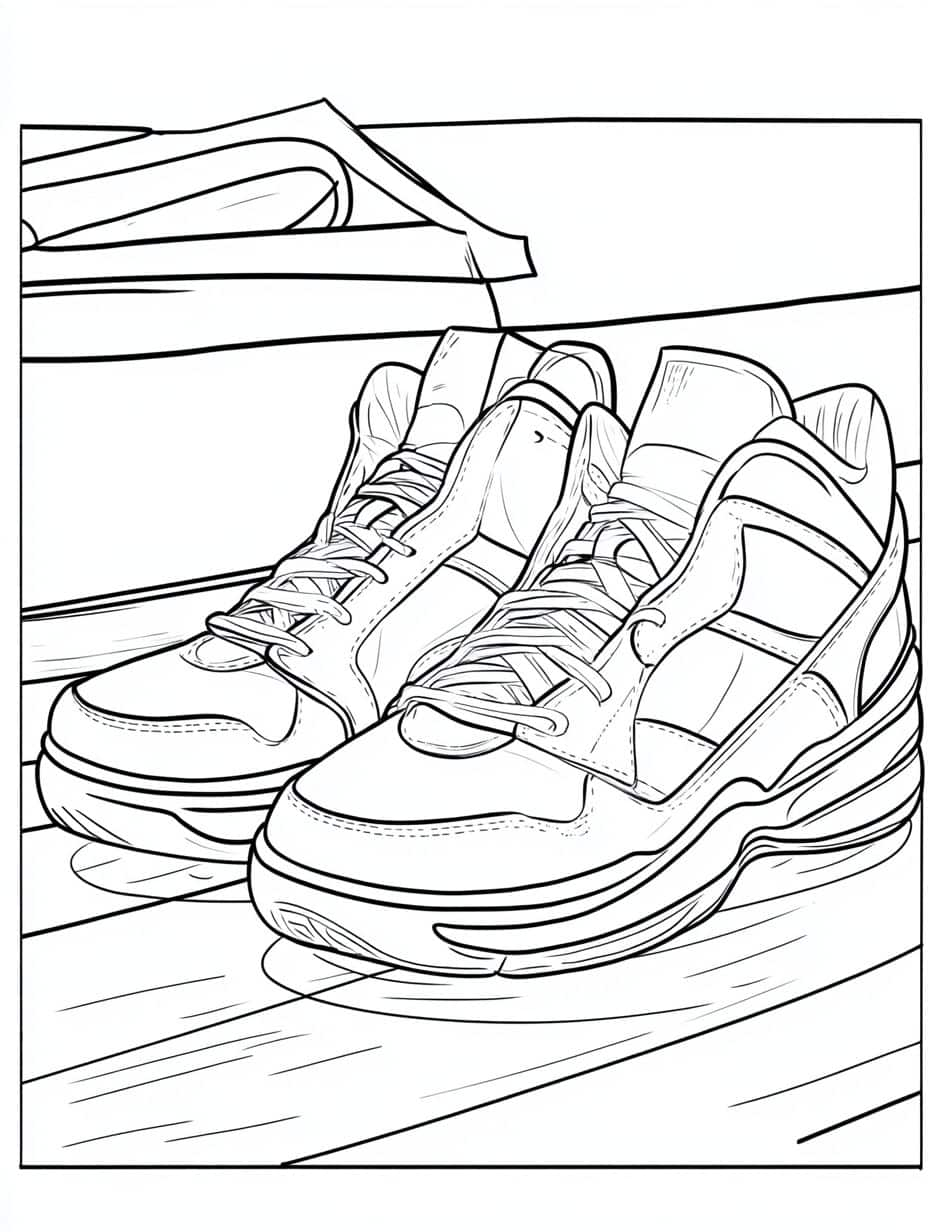 Coloriage Basket Impression De Balle De Basket En Action