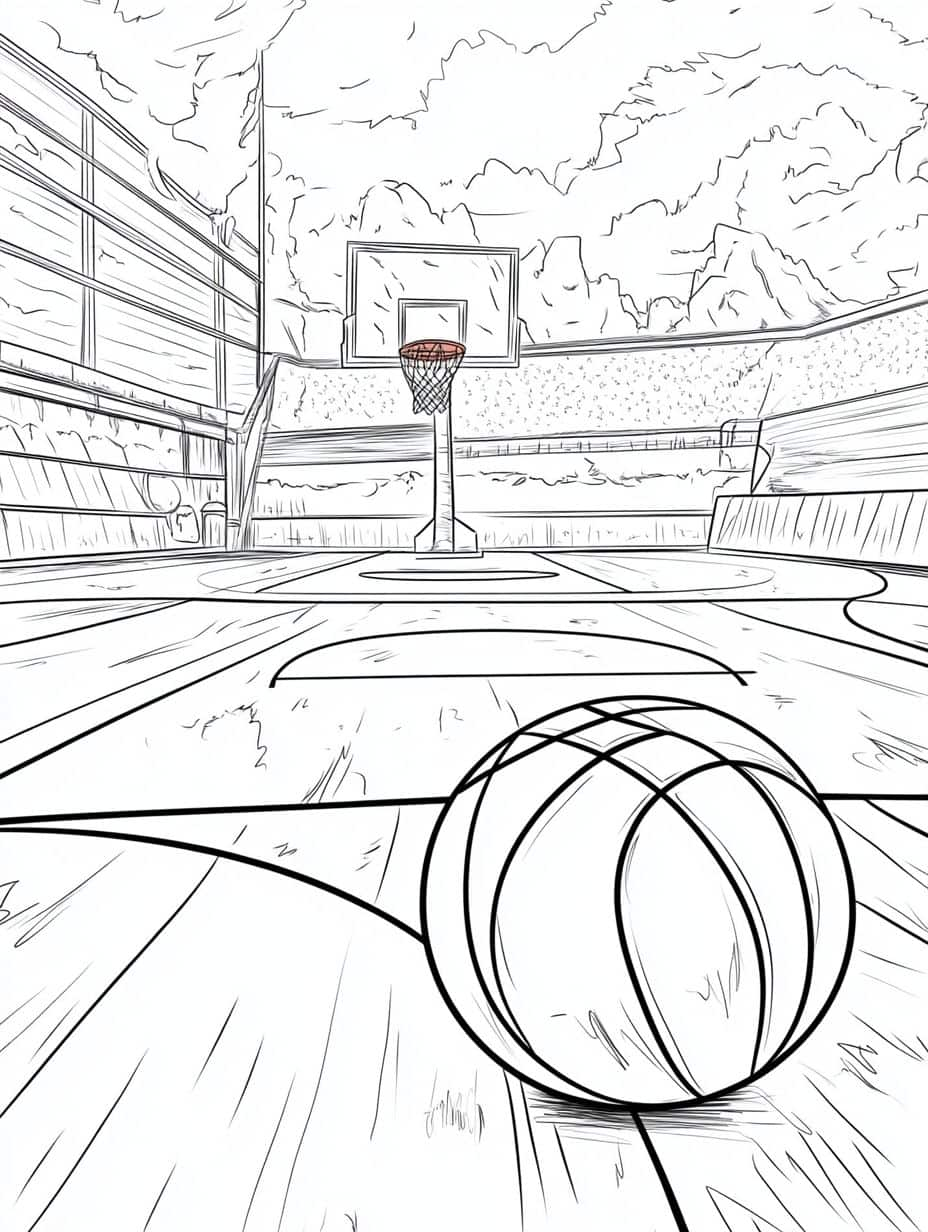 Coloriage Basket Les Grandes Competitions De Basket En Couleurs