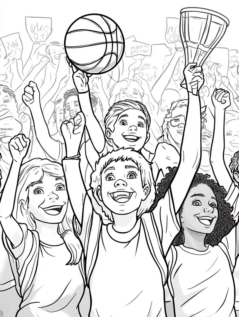 Coloriage Basket Pour Apprendre Les Mouvements Du Basket