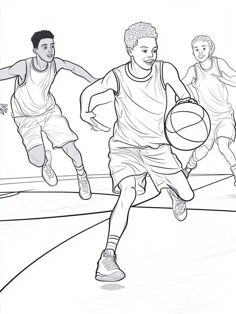 Coloriage Basket Pour Les Enfants Et Fans De Basket Ball