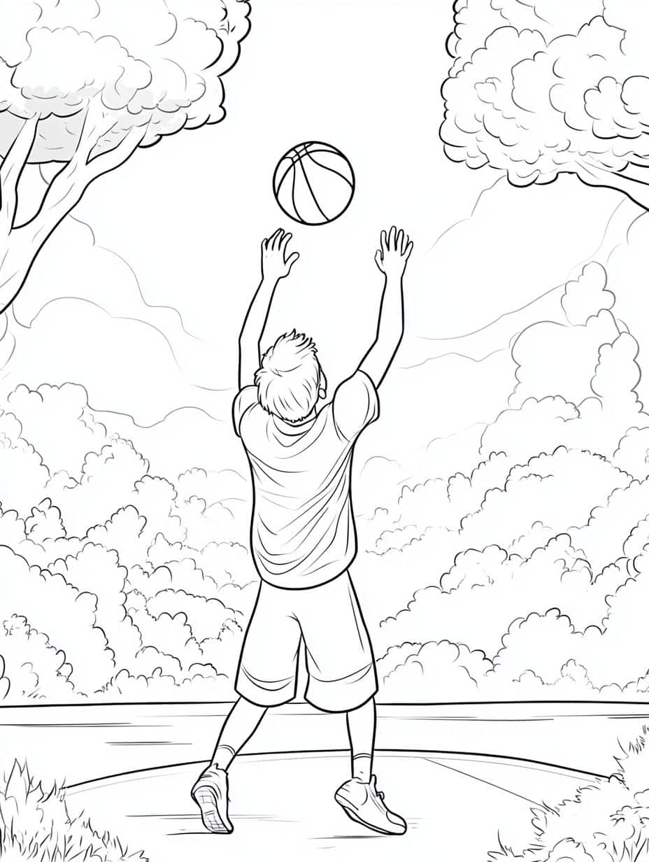 Coloriage Basket Pour Les Fans De Sport D Equipe