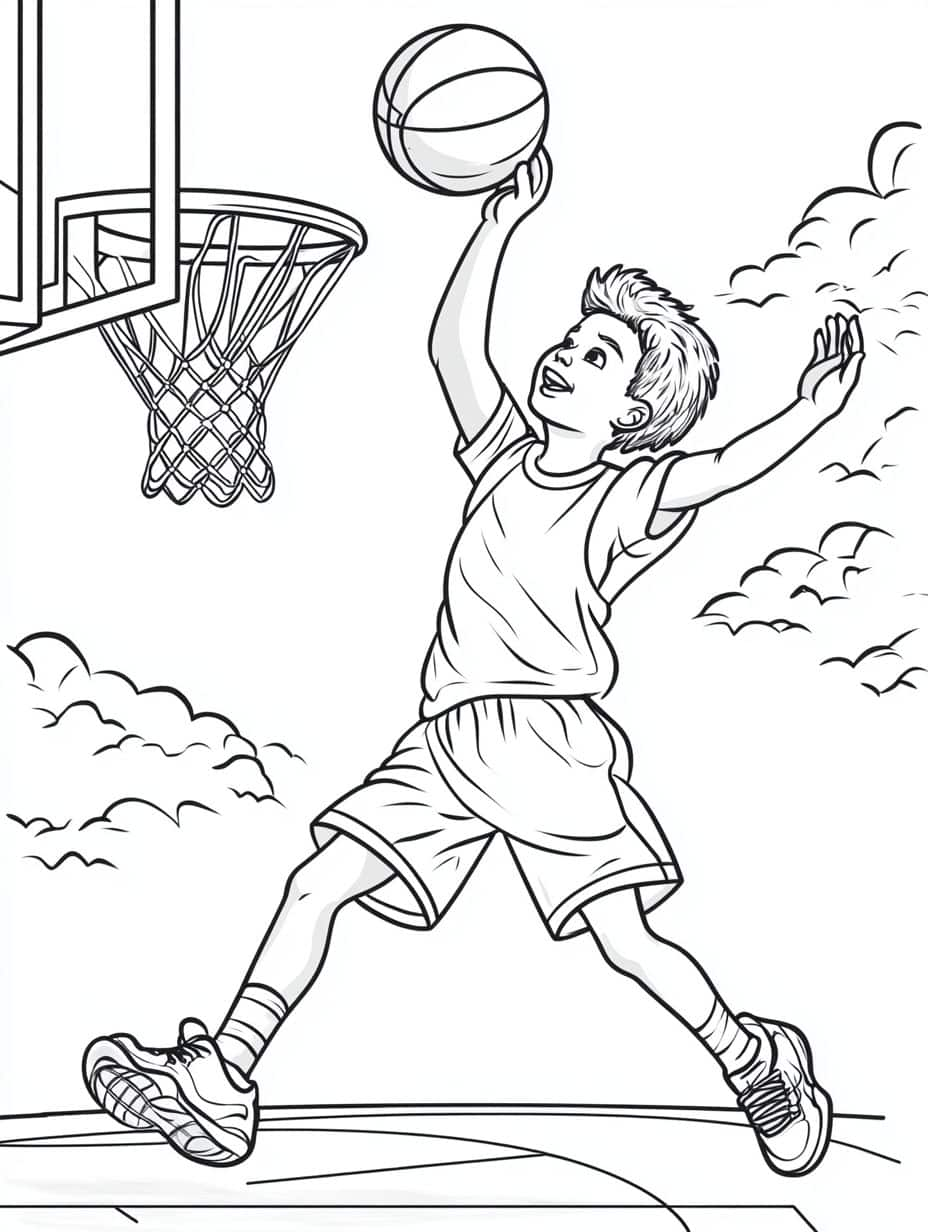 Coloriage Basket Pour Les Jeunes Athletes En Herbe