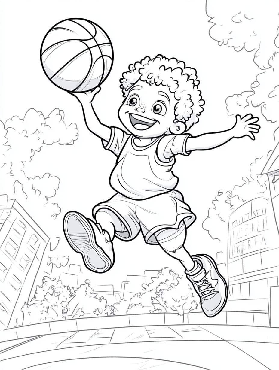 Coloriage Basket Pour Les Petits Joueurs De Basket