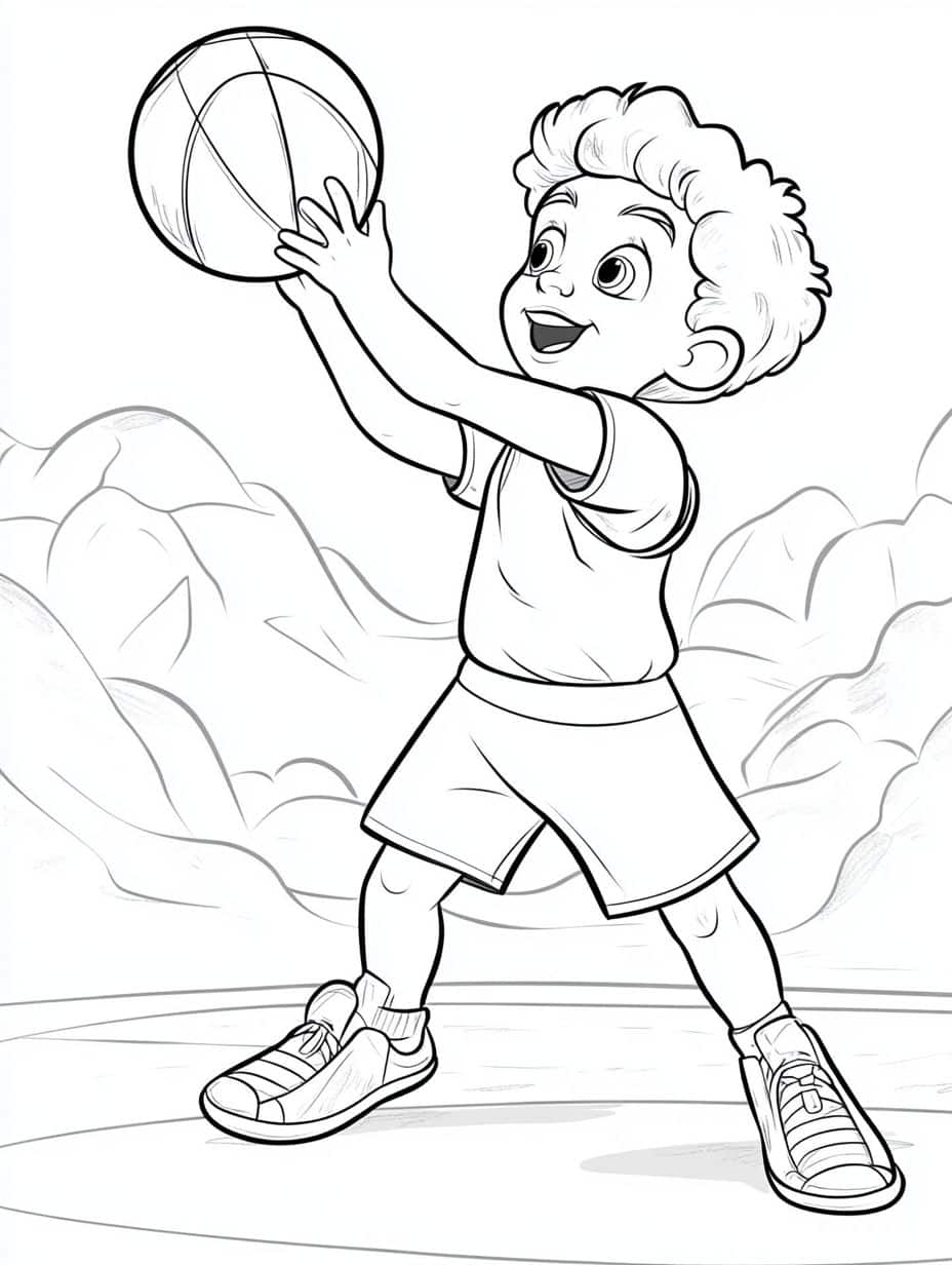 Coloriage Basket Sport De Panier En Couleurs Divertissantes