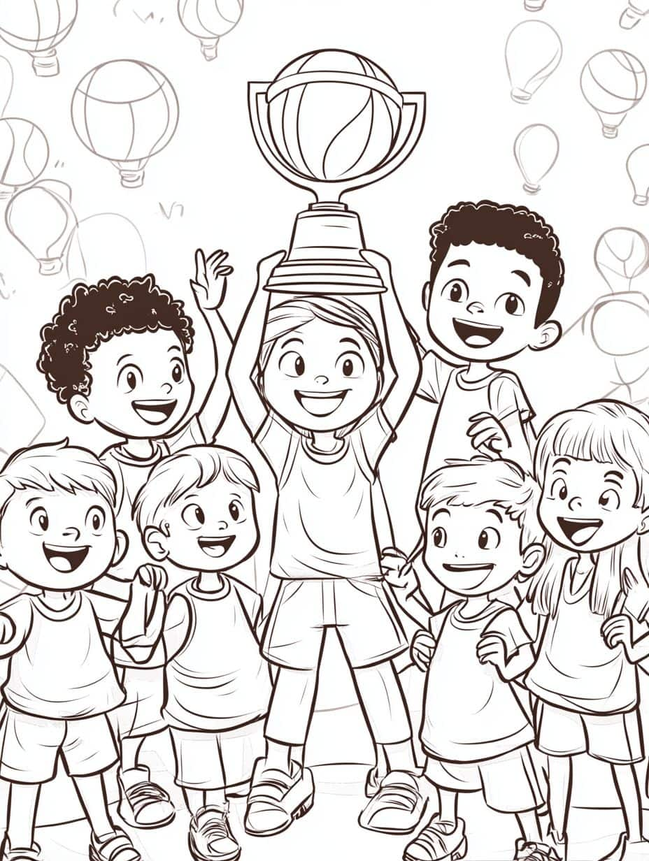 Coloriage Basket Un Sport De Balle En Couleurs