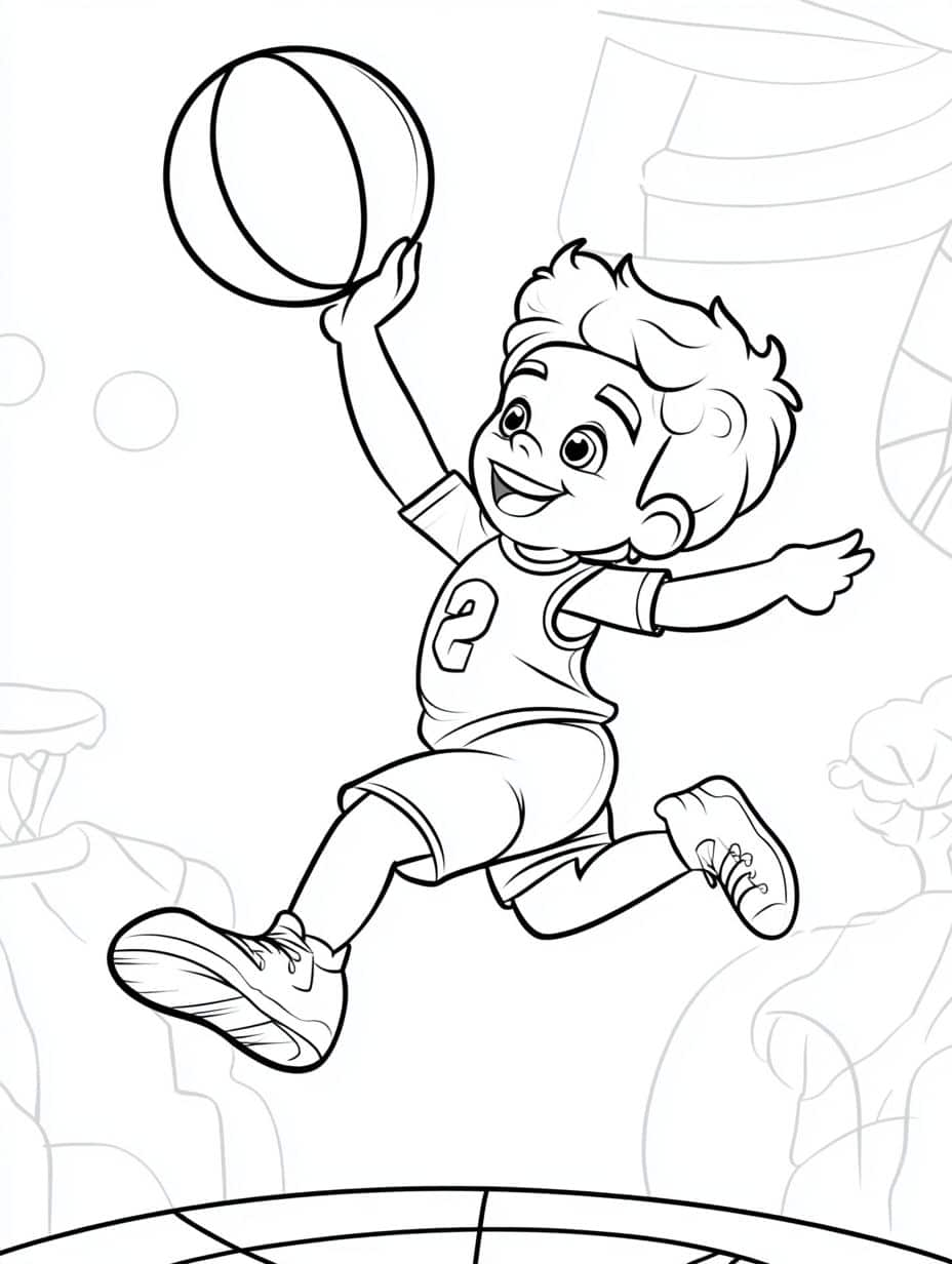 Coloriage Basket Une Illustration Pour L Entrainement De Basket