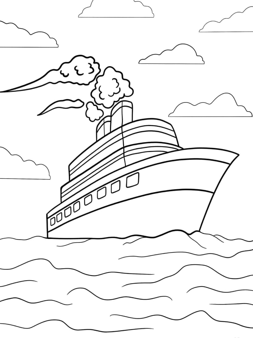 Coloriage Bateau De Bataille Pour Les Enfants Aventuriers