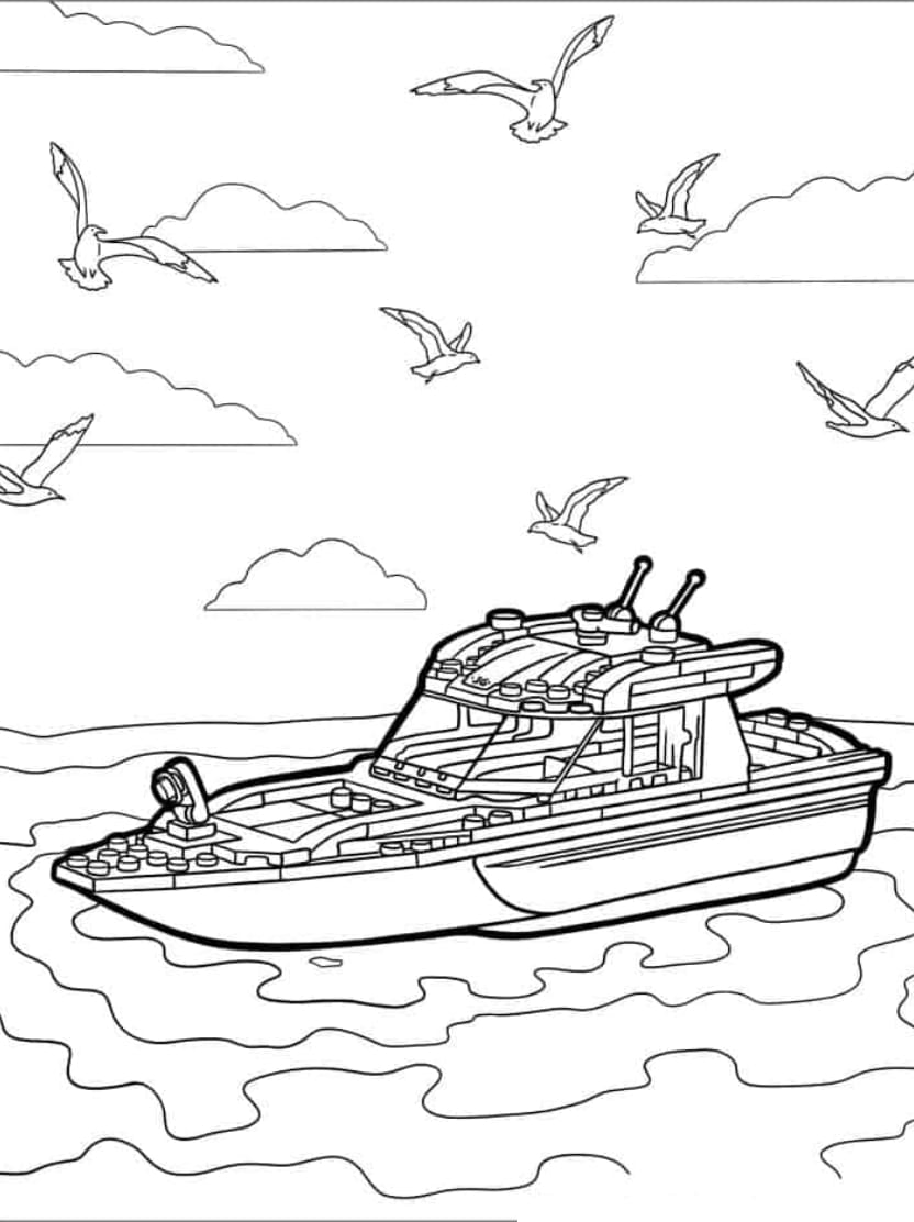 Coloriage Bateau De Course Pour Les Petits Marins En Herb