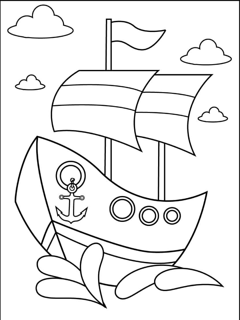 Coloriage Bateau De Guerre A Colorier Pour Les Enfants