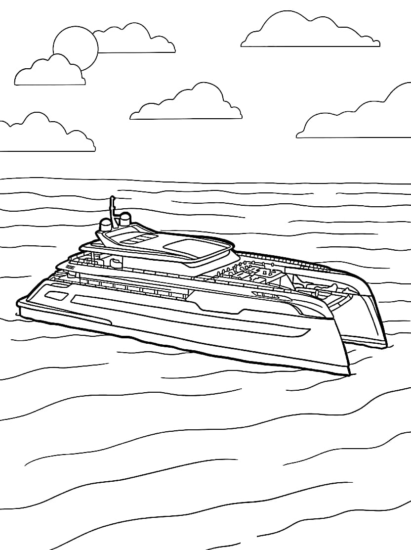 Coloriage Bateau De Riviere Pour Les Amoureux De Nature