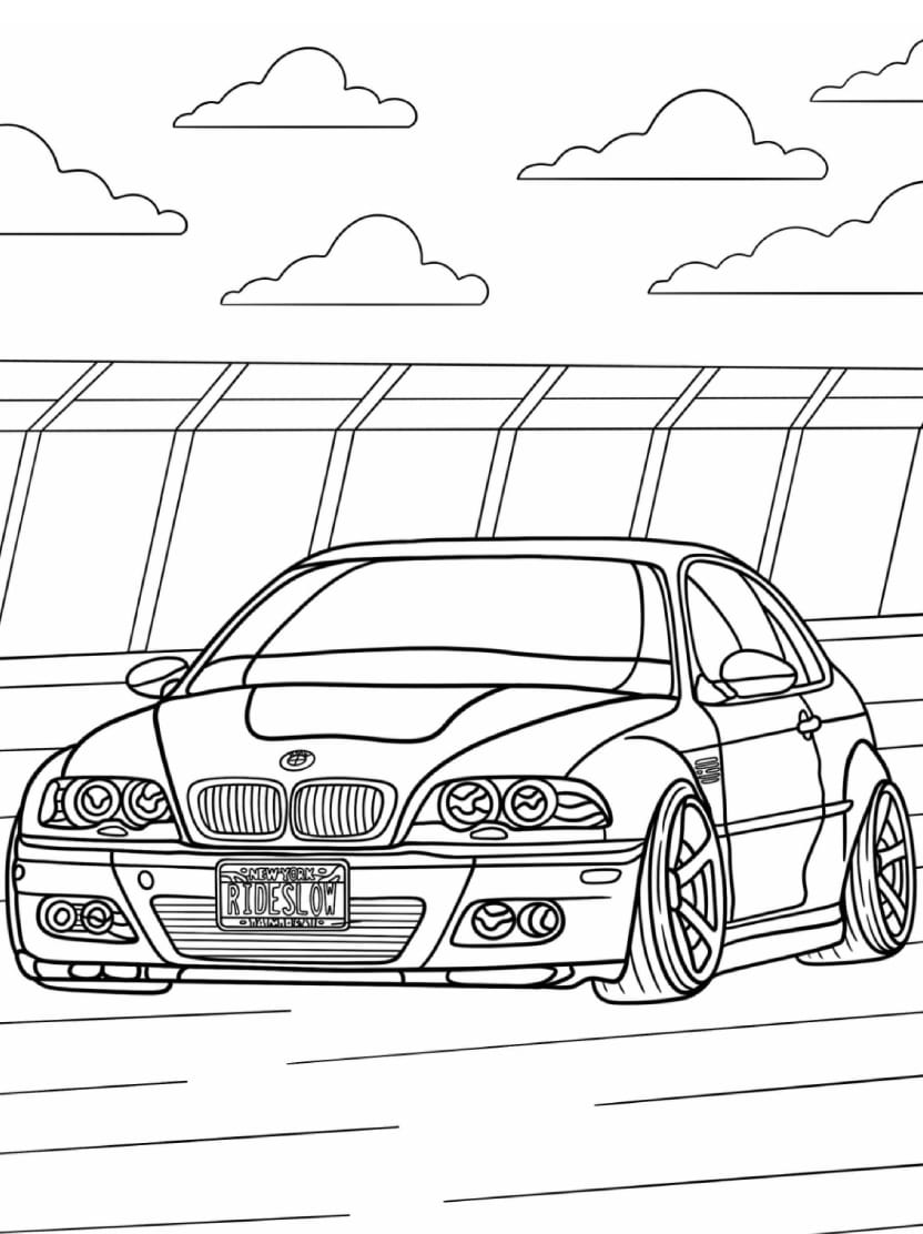 Coloriage Bmw Rempli De Couleurs Et D Imagination