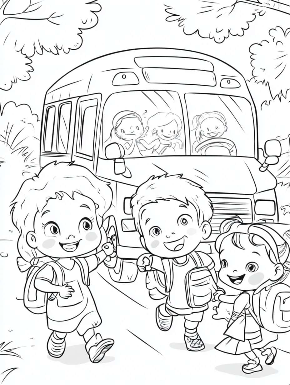 Coloriage Bus A Imprimer Pour Les Enfants