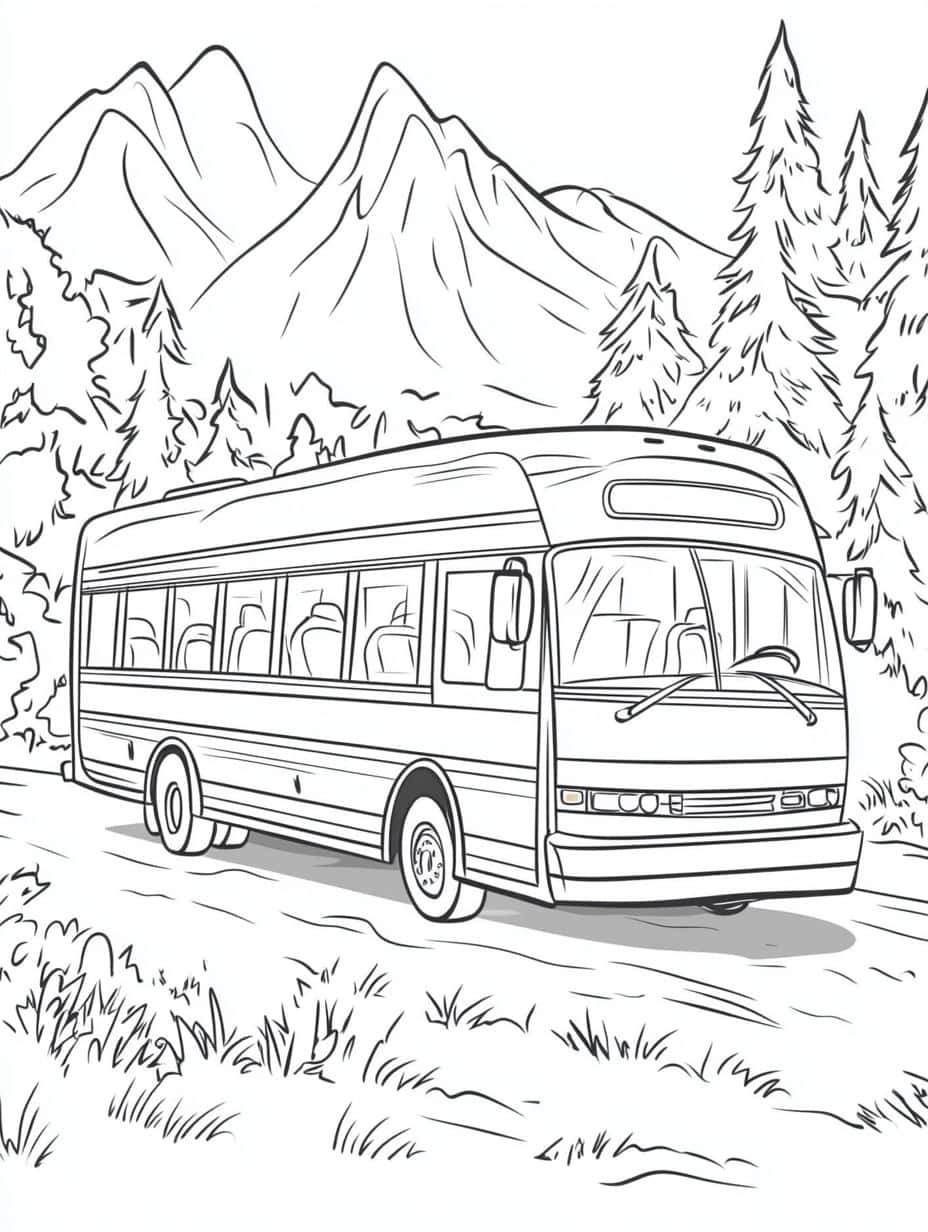 Coloriage Bus Illustration De Bus En Couleurs