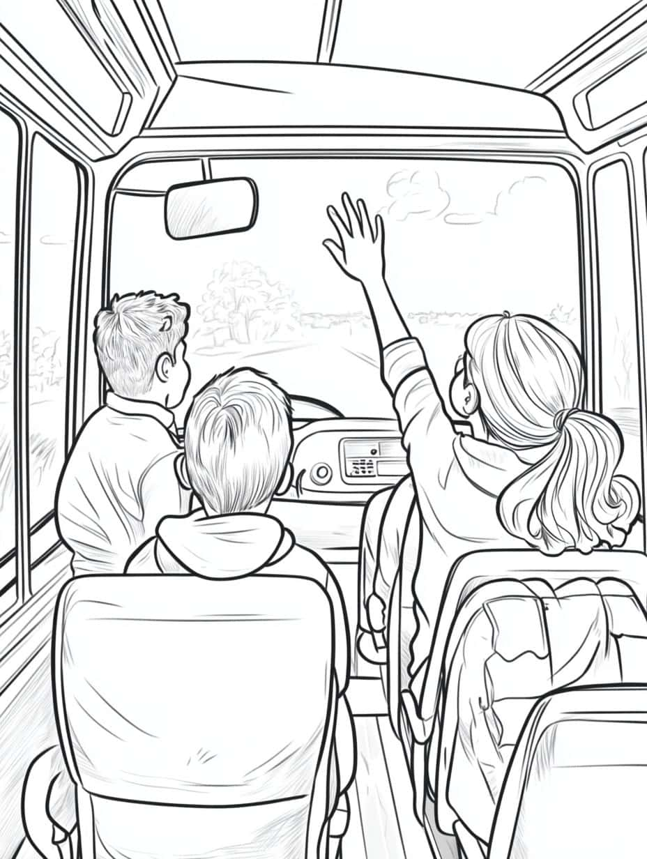 Coloriage Bus Pour Exprimer L Esprit De Commun