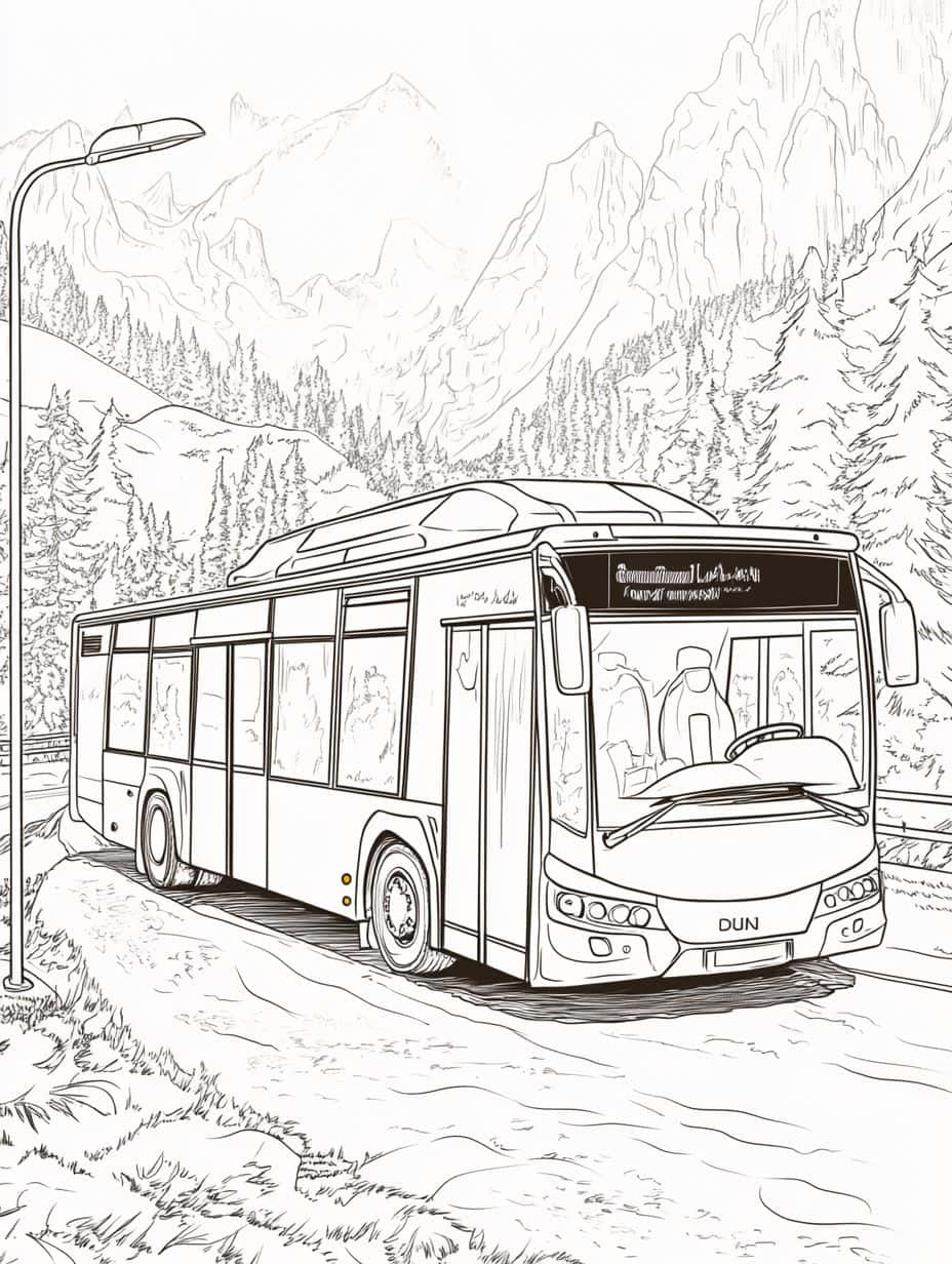 Coloriage Bus Pour Les Enfants Curieux Des Vehicules