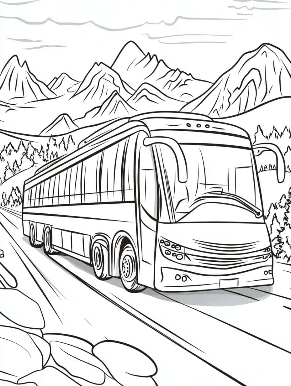 Coloriage Bus Pour Les Enfants Passionnes De Bus