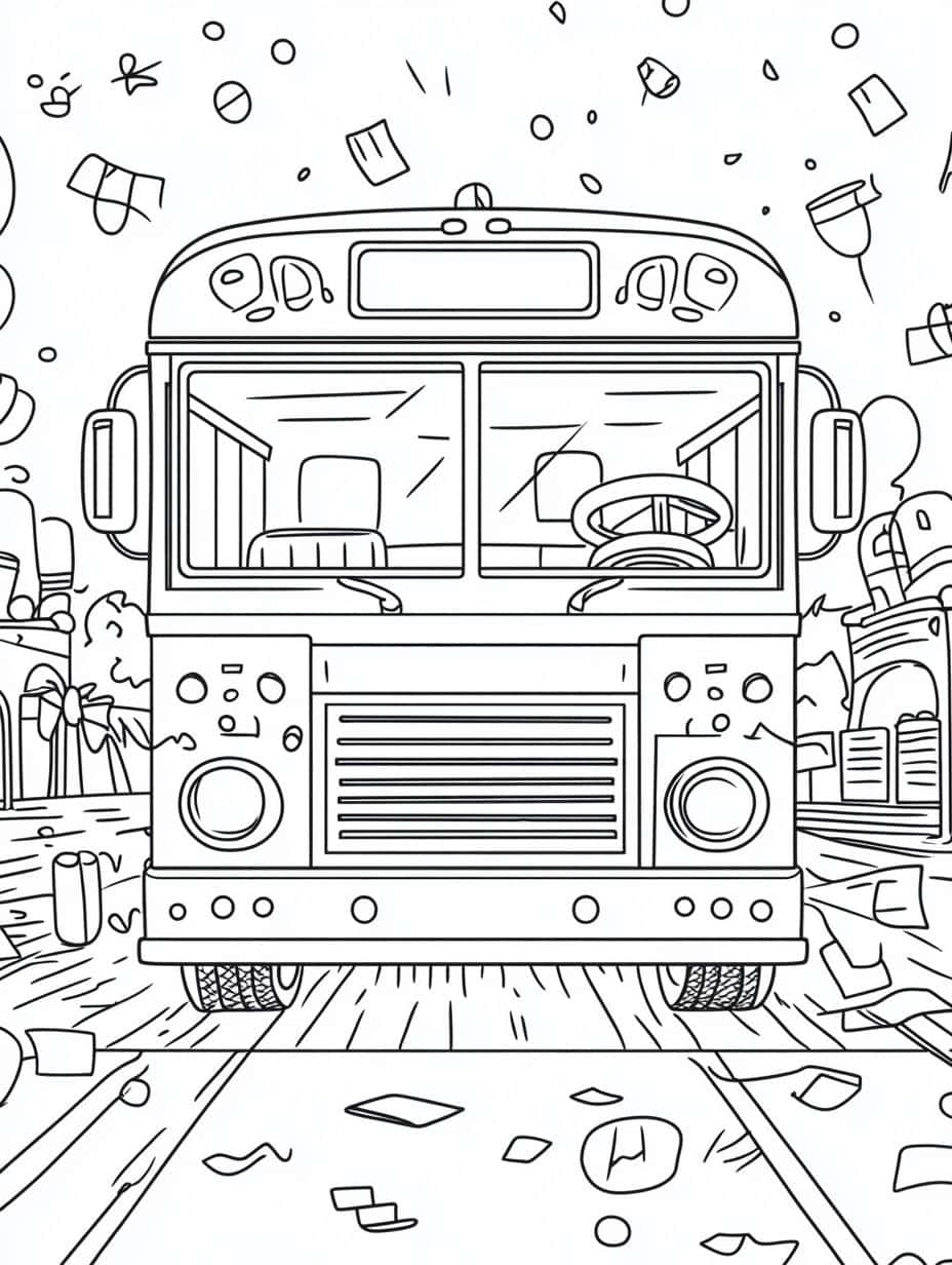 Coloriage Bus Pour Les Petits Voyageurs