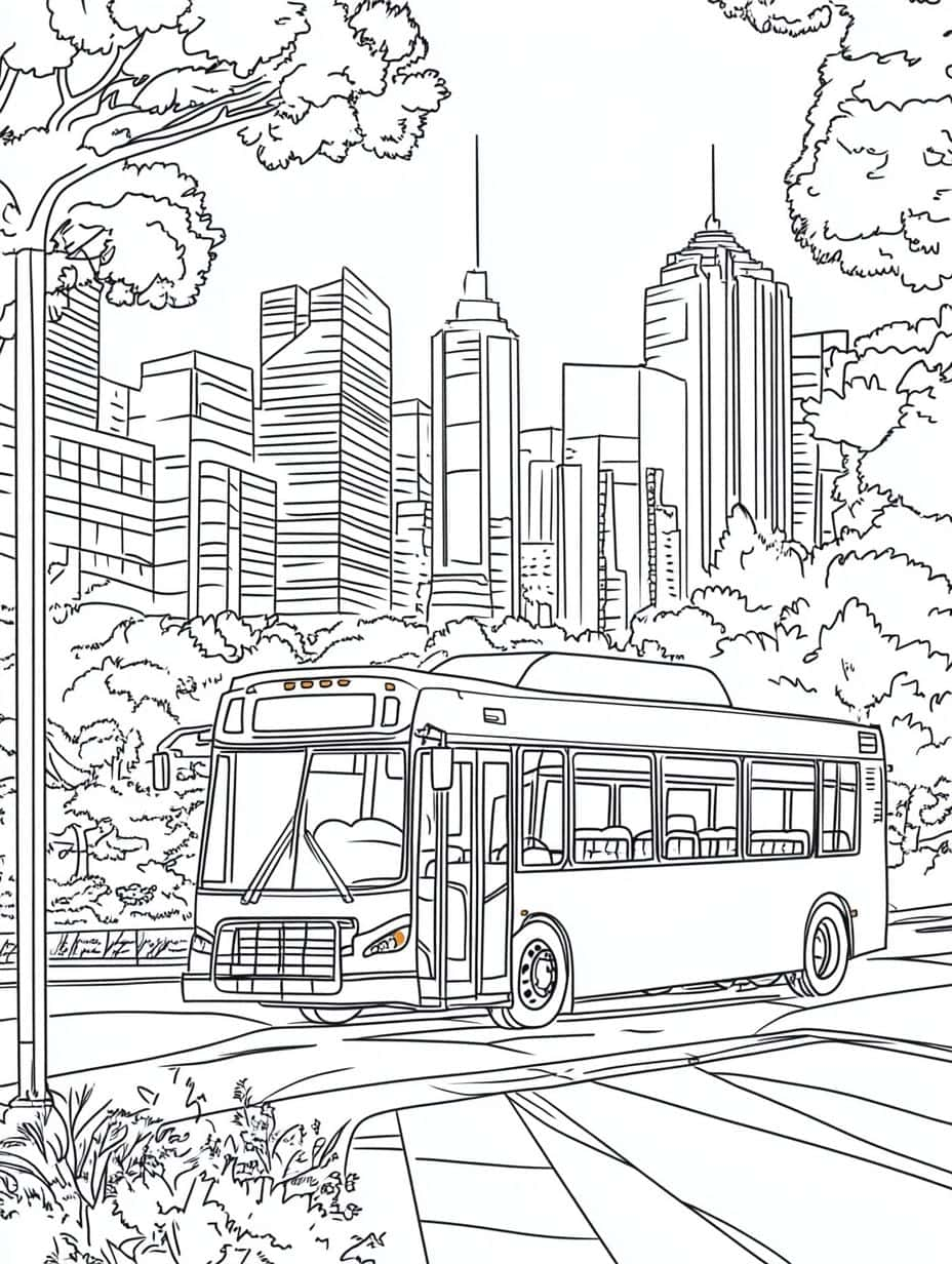 Coloriage Bus Simplifie Pour Les Jeunes Artistes