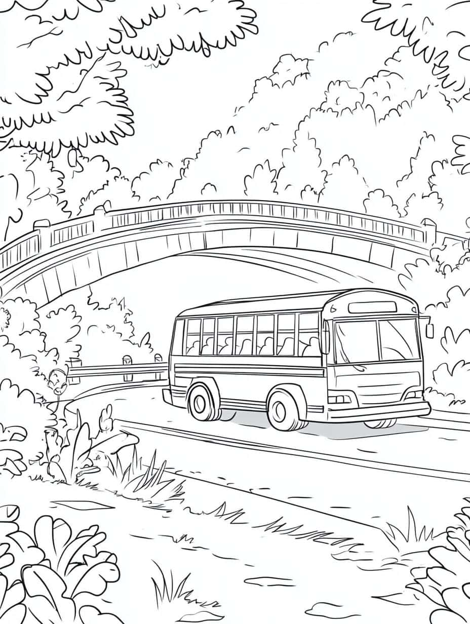 Coloriage Bus Une Aventure Sur La Route