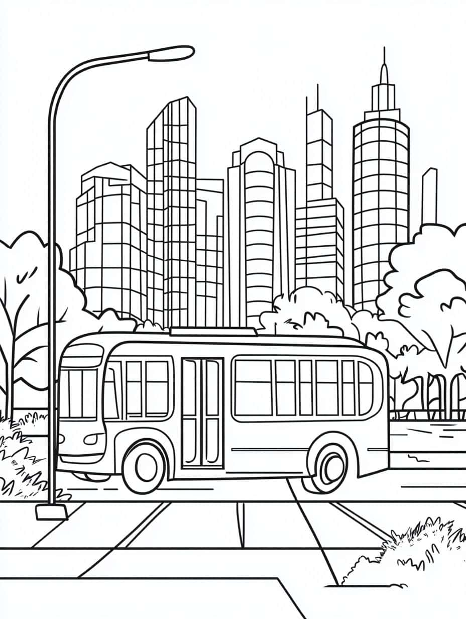 Coloriage Bus Une Experience De Transport En Commun