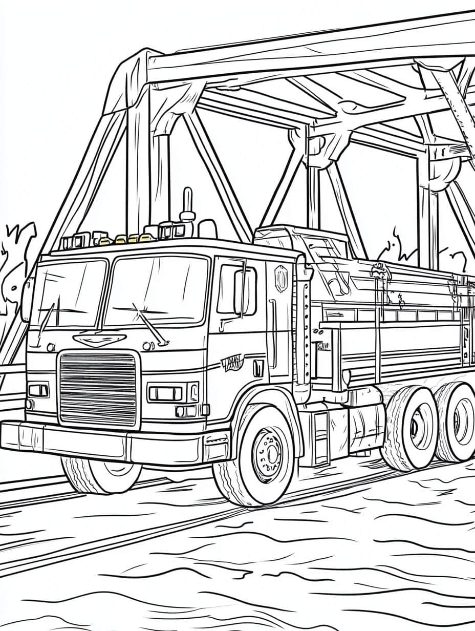 Coloriage Camion De Pompier Dans Le Monde Des Secours D Urgence