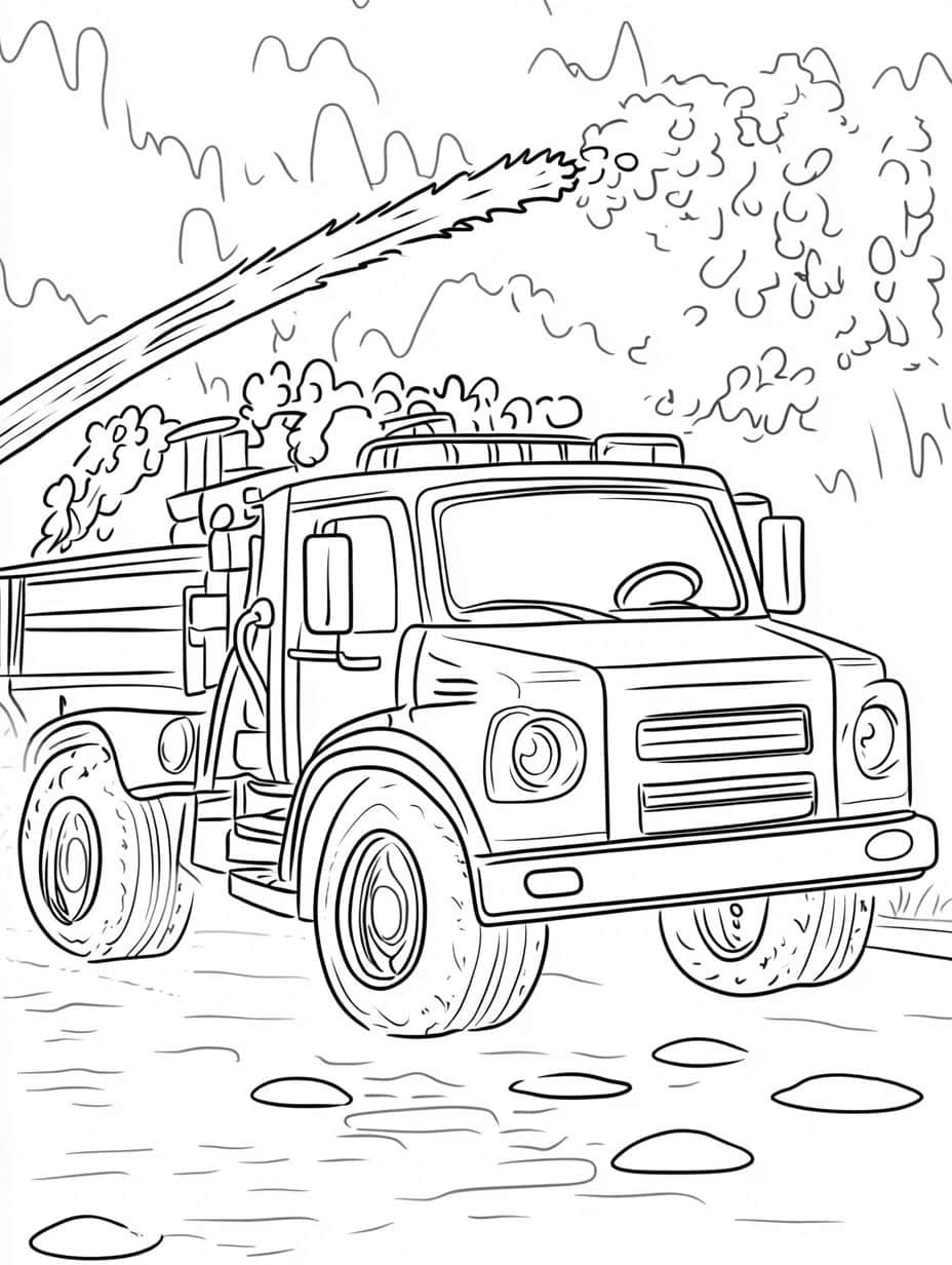 Coloriage Camion De Pompier Pour Les Fans De Sauvetage