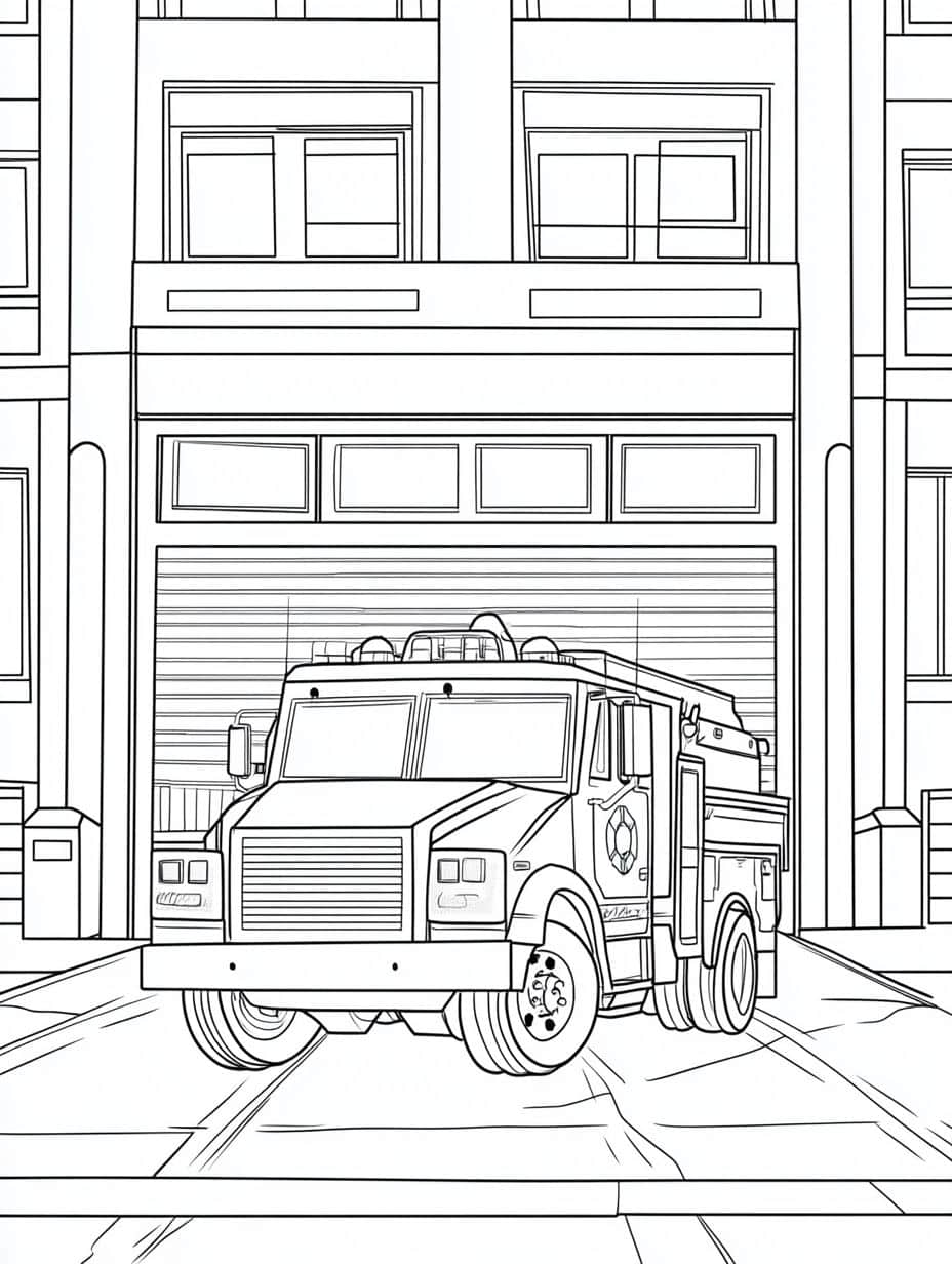 Coloriage Camion De Pompier Un Camion De Pompier Pour Enfant