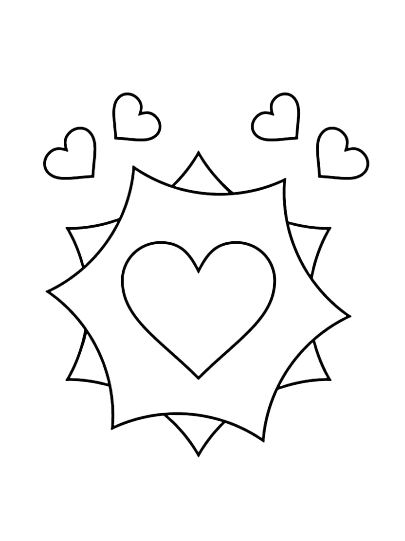 Coloriage Coeur Lumineux Et Facile Pour Tous