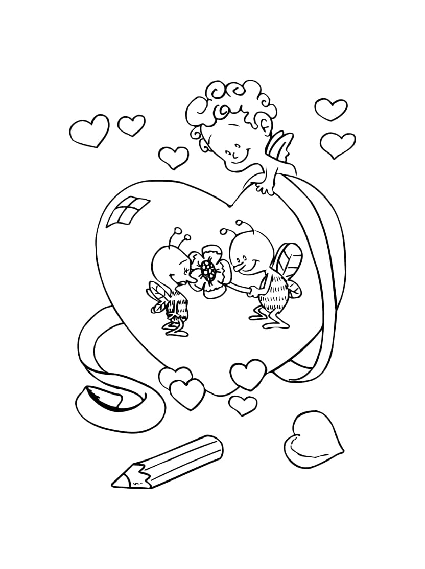 Coloriage Coeur Pour Les Petits Avec Motifs Douces