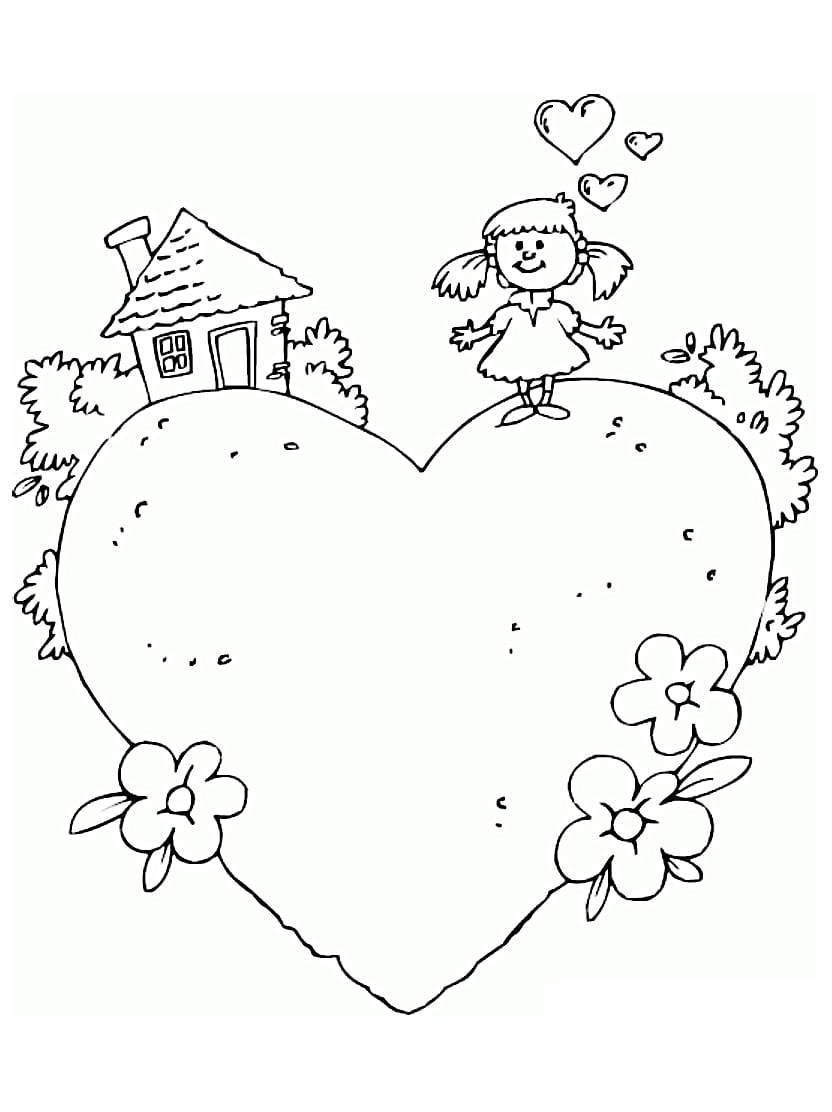 Coloriage Coeur Pour Souhaiter Un Bonheur Et Une Joie