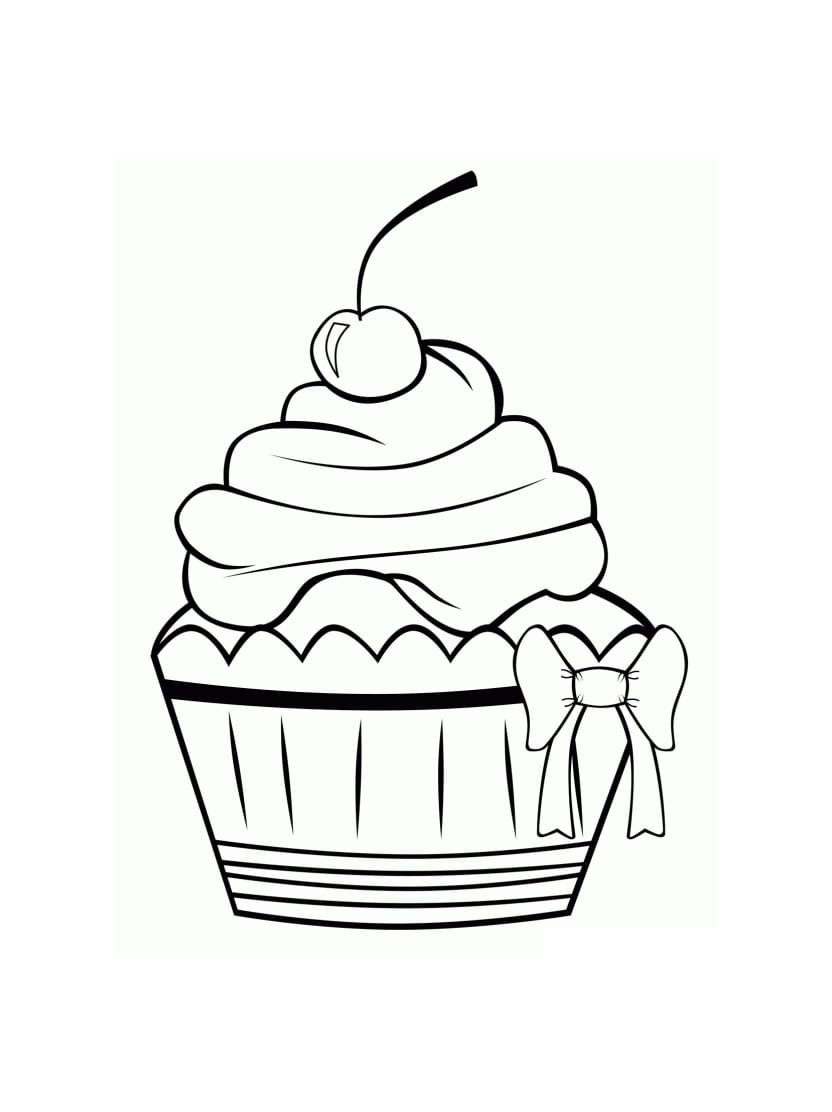 Coloriage Cupcake Delicieux Et Multicolore