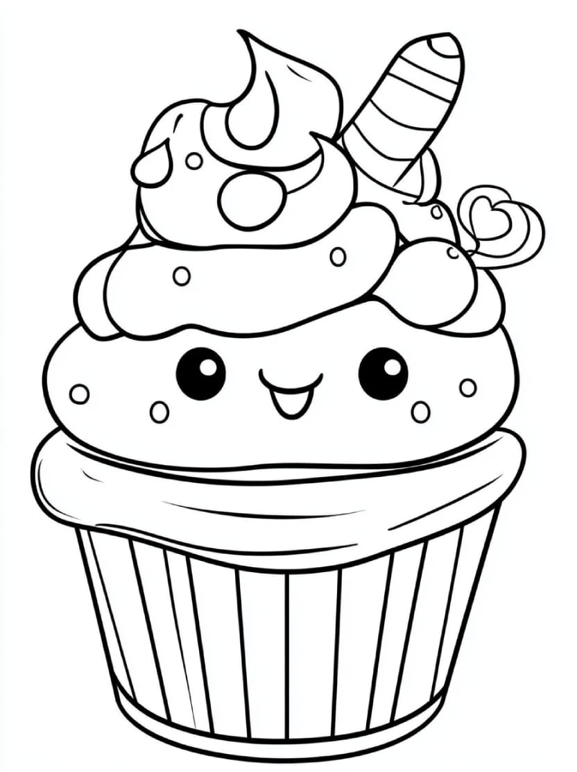 Coloriage Cupcake Imprimable Pour Les Petits Artistes