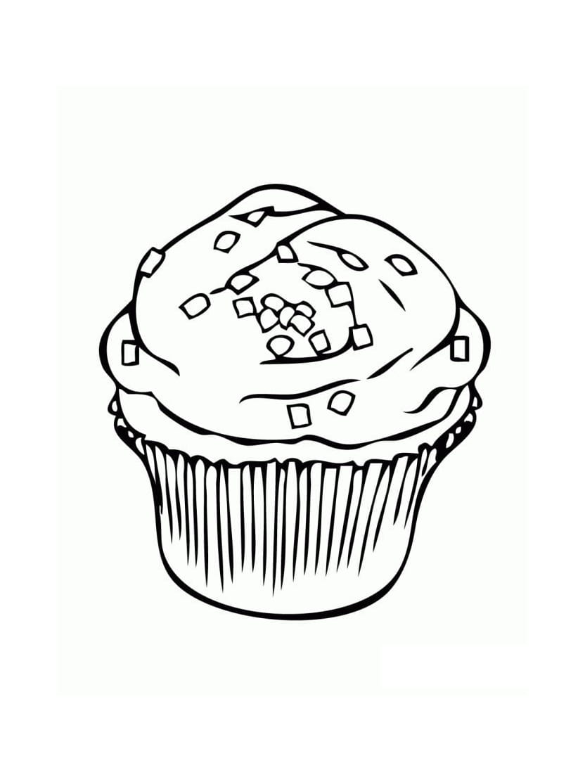 Coloriage Cupcake Mignon Et Simple Pour Les Enfants