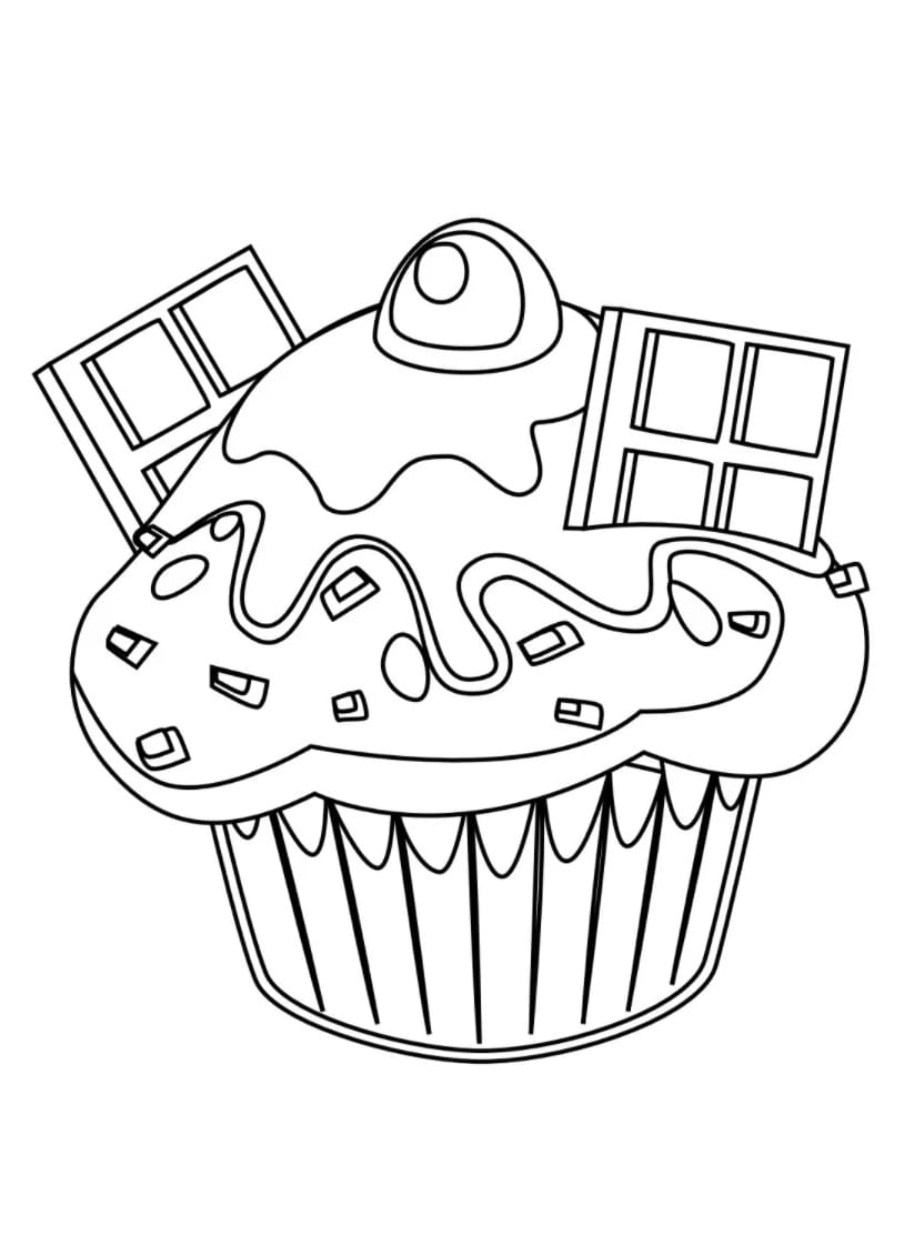 Coloriage Cupcake Plein De Saveurs Et De Couleurs