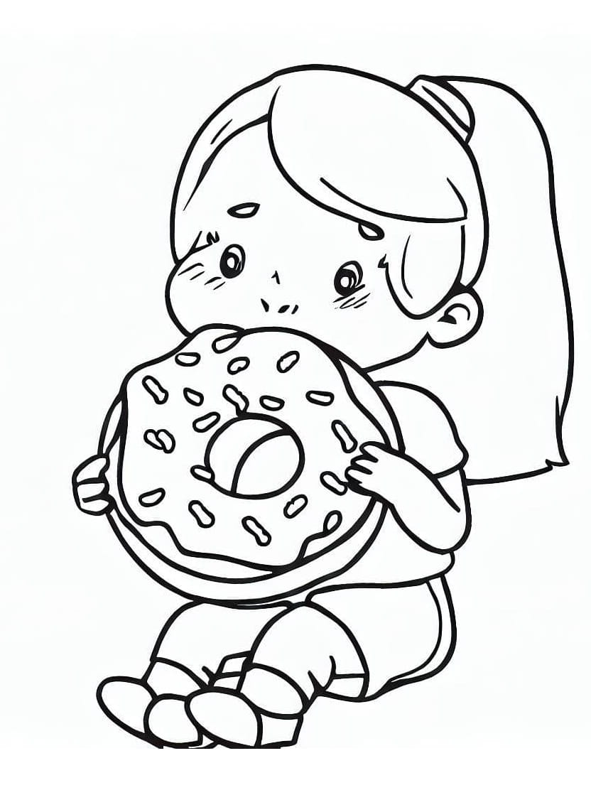 Coloriage Donuts Gratuit A Imprimer Facilement