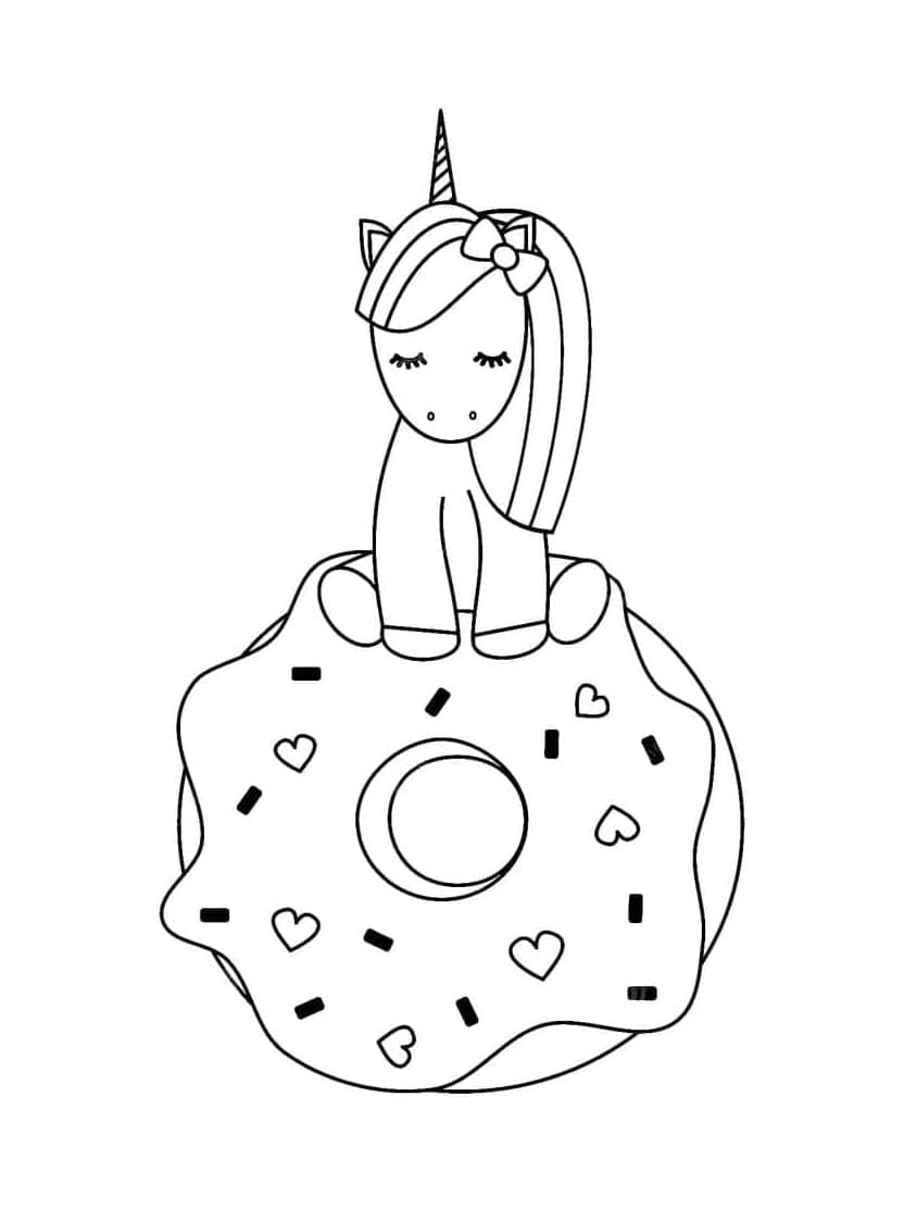 Coloriage Donuts Mignon Et Drole Pour Tous