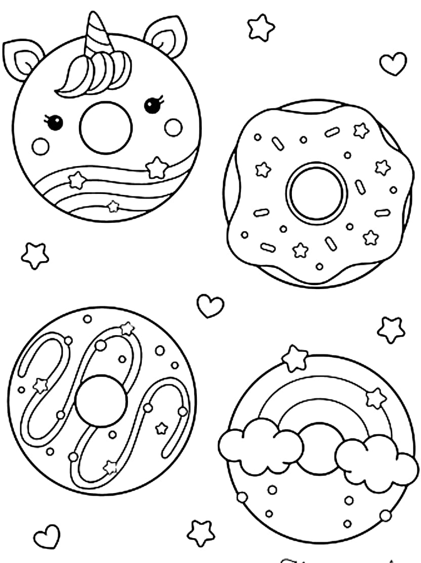 Coloriage Donuts Rempli De Saveurs Et D Emotions