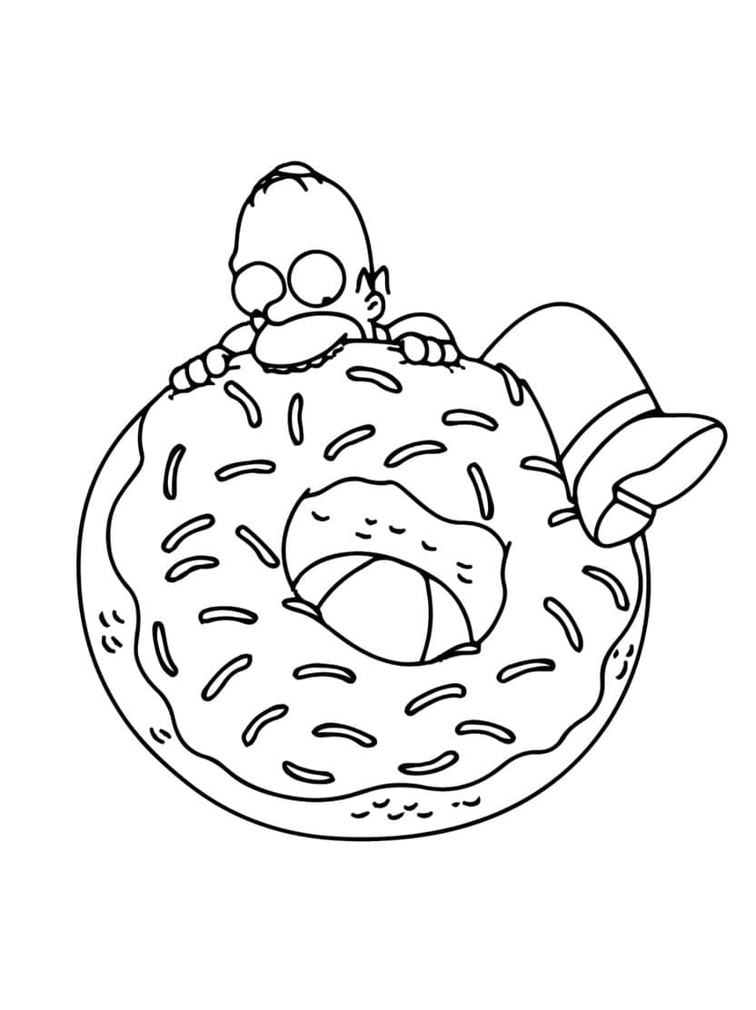 Coloriage Donuts Simple Et Amusant Pour Enfants