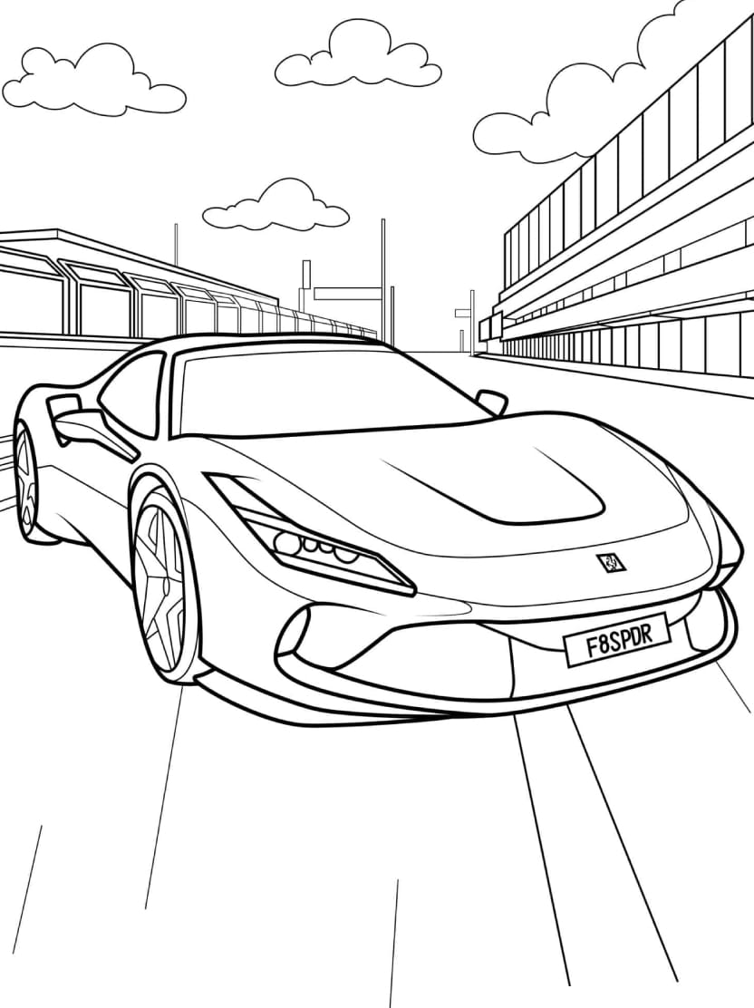 Coloriage Ferrari F Dessin De Voiture Rapide Et Sportive