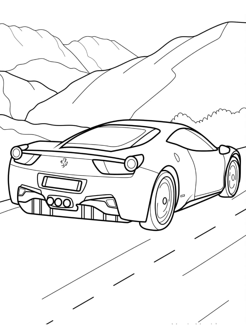 Coloriage Ferrari F Pour Les Enfants Amateurs De Voitures