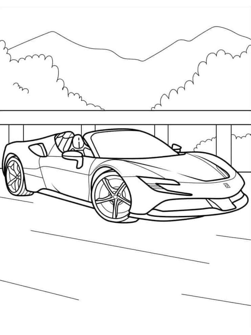 Coloriage Ferrari F Pour Les Petits Pilotes De Course