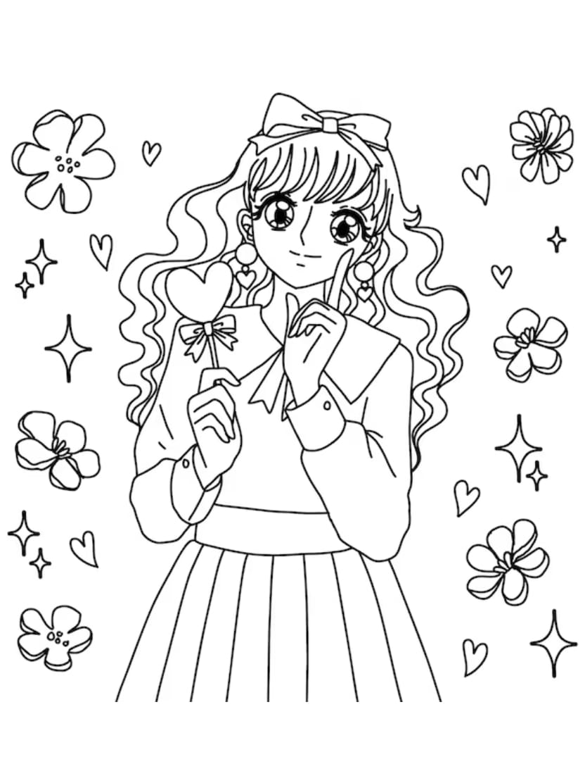 Coloriage Fille De Paysages De Montagnes Et De Lacs Pour Apprendre La Geographie