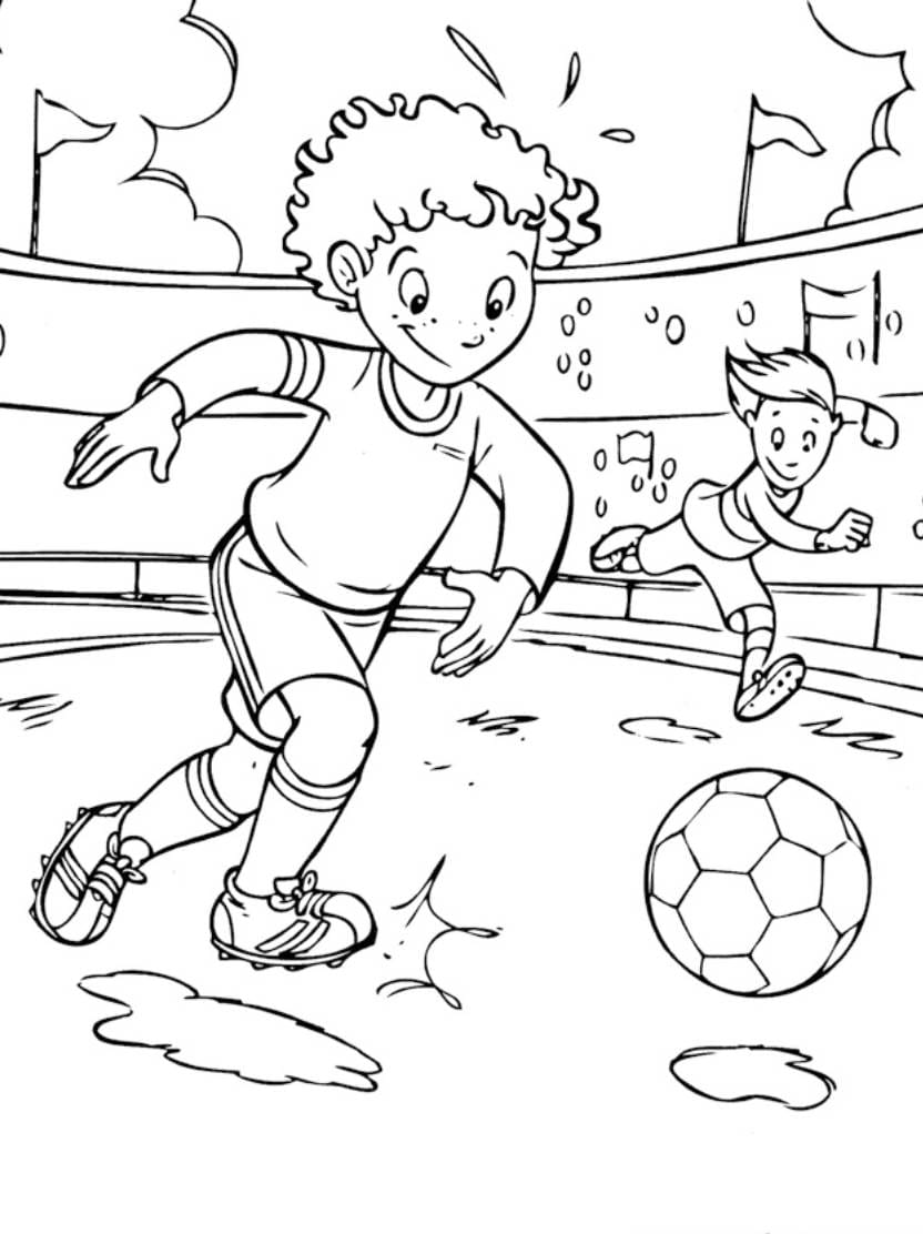 Coloriage Football Rempli D Action Et D Intensite