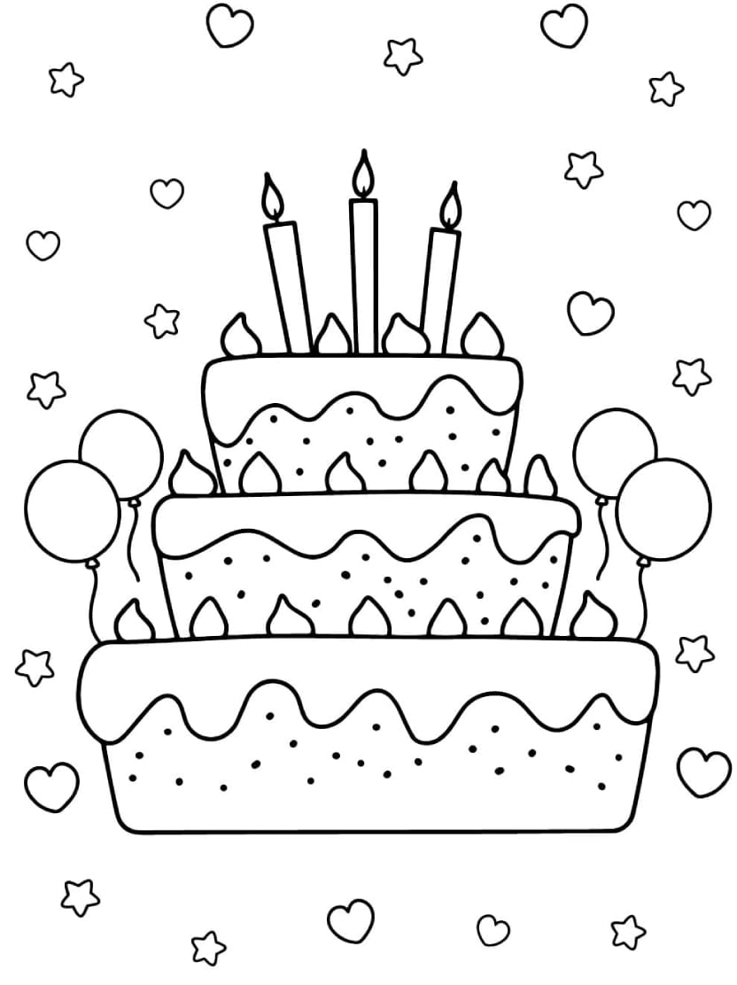 Coloriage Gateau Anniversaire Adapte Aux Toutes Les Ages