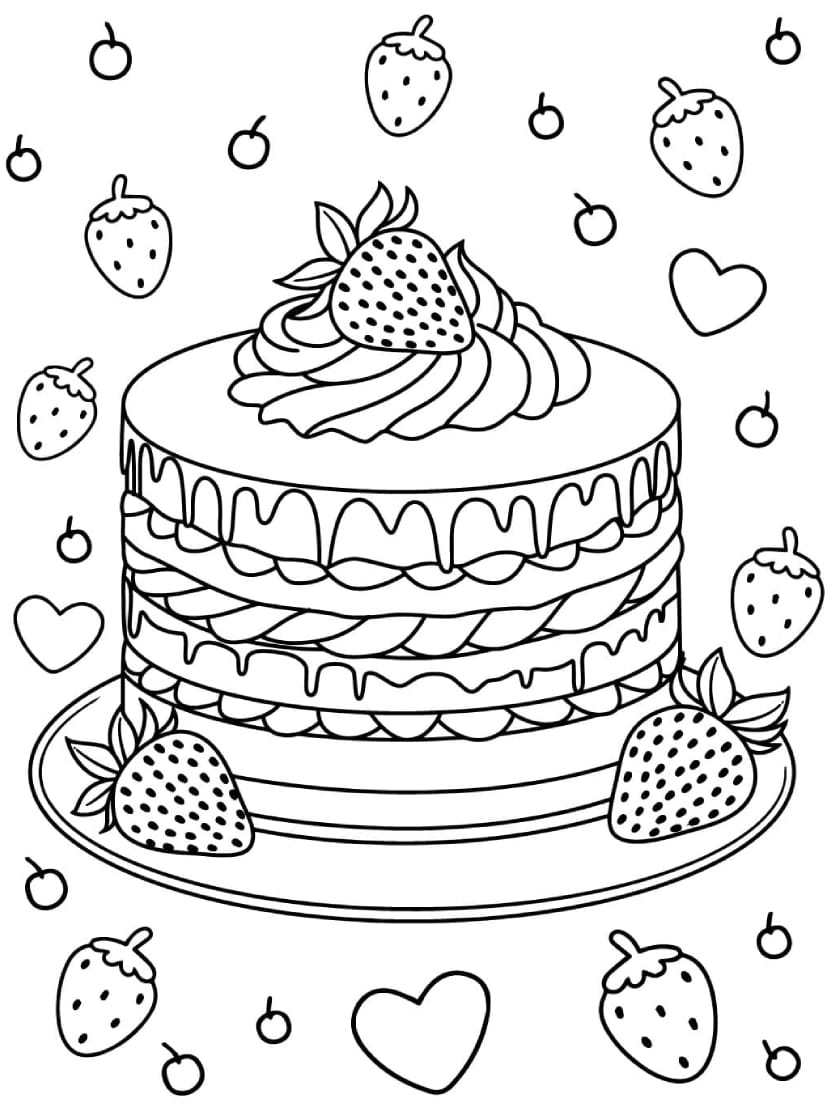 Coloriage Gateau Anniversaire De Reve Et Original