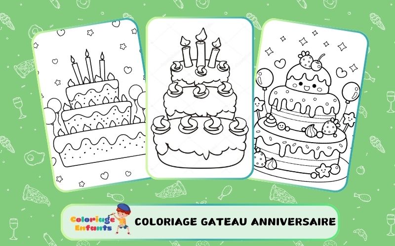 Coloriage Gateau Anniversaire