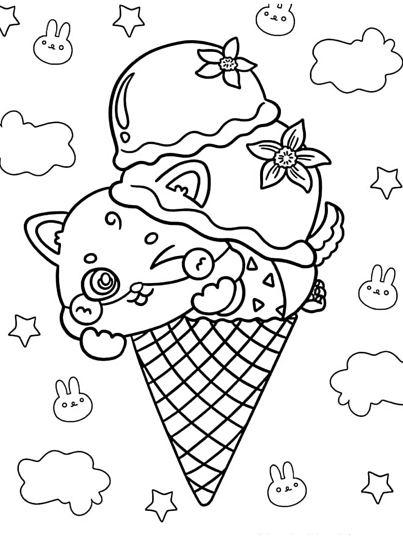 Coloriage Glace Pour Les Enfants Et Les Adultes