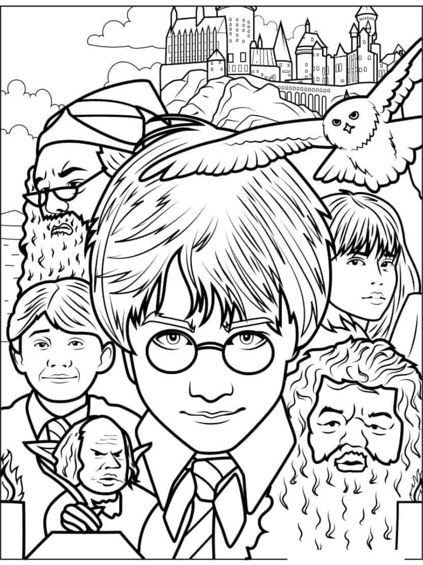 Coloriage Harry Potter En Monde De Sorcellerie