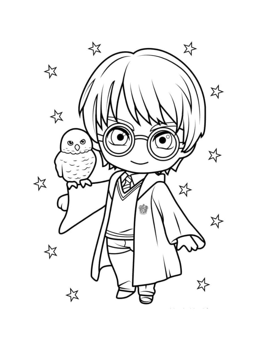 Coloriage Harry Potter Mignon